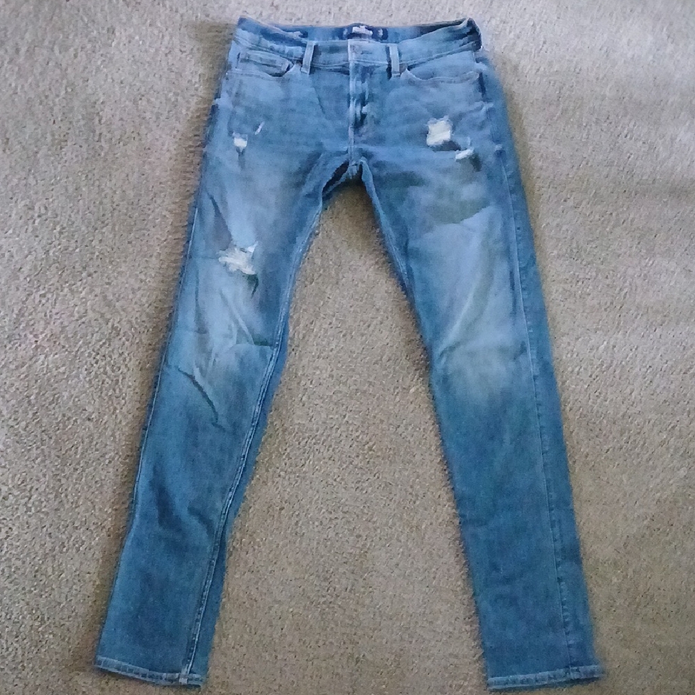 Hollister Blue Skinny Jeans Distressed Vintage